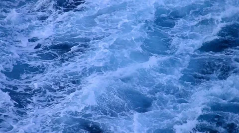 Cruise Ship Wake Close Up Stock Footage 34305366