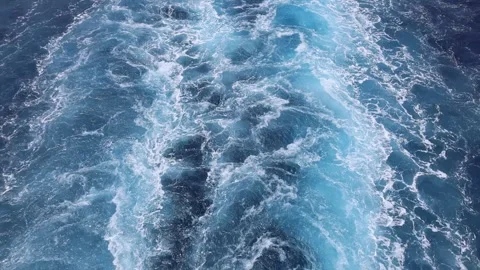 Cruise Ship Wake Close View Stock Footage 301409287