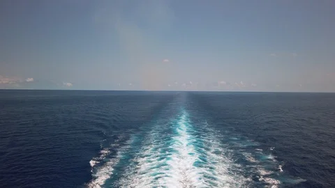 Cruise Ship Wake - Gulf of Mexico Stock Footage