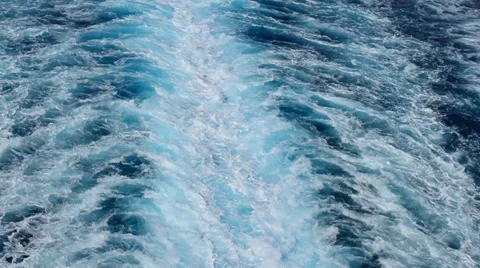 Cruise Ship Wake Medium Shot Stock Footage 34305245