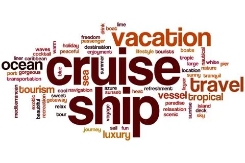 Cruise ship word cloud 스톡 일러스트