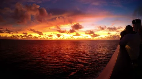 Cruise Sunset 4K Stock Footage 64167386