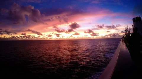 Cruise Sunset_1 4K Stock Footage 64162624