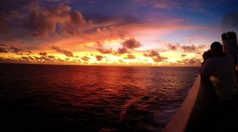Cruise Sunset_2 (timelaps) 4K Stock Footage 64163230