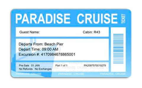 Cruise ticket Stock Illustration