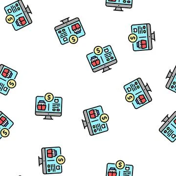 Cruise vacation planner vector seamless pattern Illustration