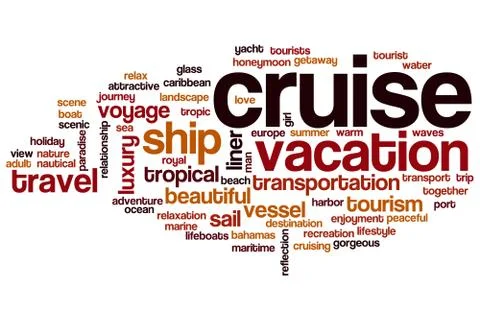 Cruise word cloud Stockillustratie