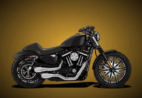 Cruiser bike side view vector template Stock Illustration