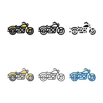 Cruiser motorcycle color icon vector concepts Stock Illustration