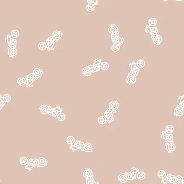 Cruiser motorcycle line seamless pattern Stock Illustration