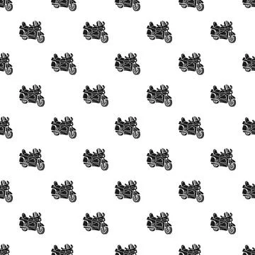 Cruiser motorcycle seamless pattern for transport and adventure design Stock Illustration