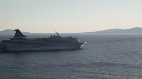 Cruiseship sailing Stock Footage 8847780