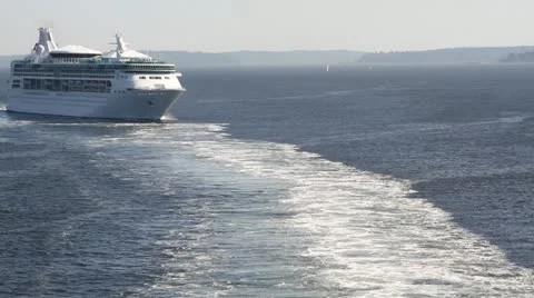Cruiseship wake 001 Stock Footage 21101968
