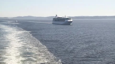 Cruiseship wake 005 Stock Footage 21154824