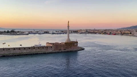 Cruising into the harbor of Messina Stock Footage 323832506