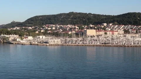 Cruising into the harbour at Split Stock Footage 334551183