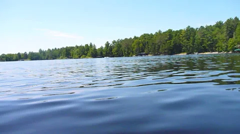 Cruising the Lake Low Angle Stock-Footage 27245242