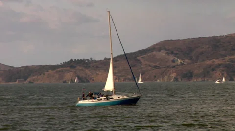 Cruising Sailboat  Stock Footage 38879450