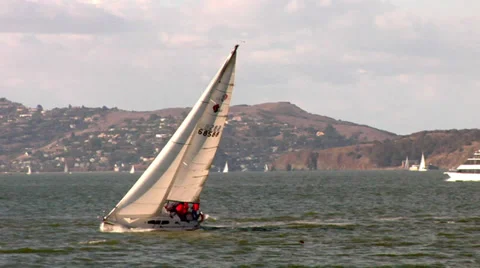 Cruising Sailing Yachts Stock Footage 38879871