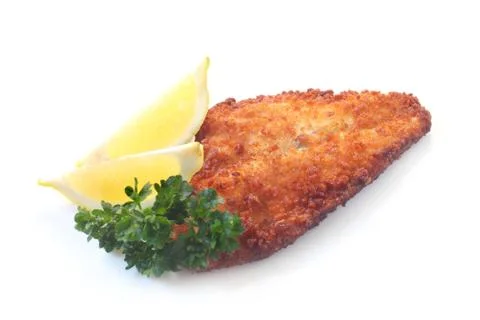 Crumbed Plaice Stock Photos