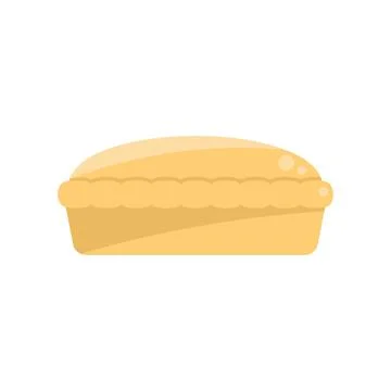 Crumble apple pie icon flat vector. Cake dessert Stock Illustration