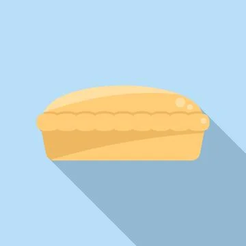 Crumble apple pie icon flat . Cake dessert Stock Illustration