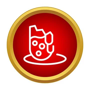 Crumbled bread icon in red circle design Stock Illustration