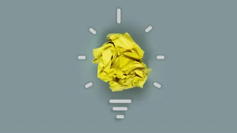 Crumbled Paper Light Bulb Stock Footage 156016720