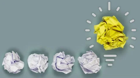 Crumbled Paper Light Bulb Video stock 156115752