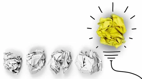 Crumbled Paper Light Bulb Stock Footage 156697963
