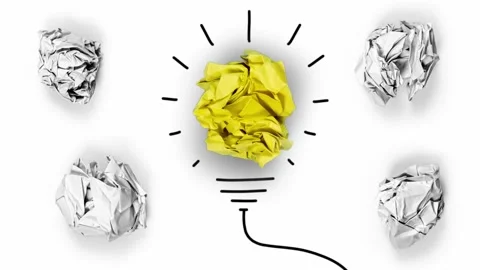 Crumbled Paper Light Bulb Stock Footage 156846256