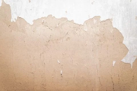 Crumbled plaster texture, cracked wall, old texture Stock Photos