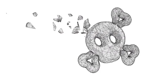 Crumbling 3D virus icon isolated on white background. Stock Footage 234701547