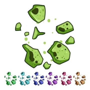 Crumbling chocolate chip cookie pieces falling, sweet snack crumbs Stock Illustration