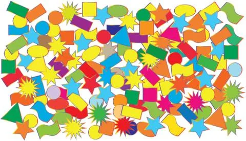  crumbling colored confetti Stock Illustration