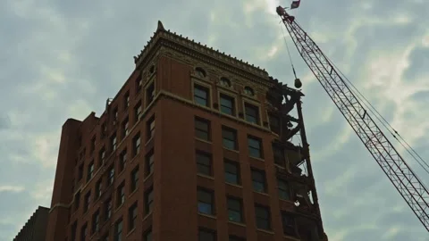 Crumbling Corner – Wrecking Ball Continues Downtown Demolition Vídeos de archivo 312229830