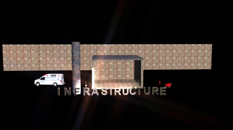 Crumbling Infrastructure:  Animation Video stock 33927876