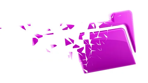 Crumbling red file icon isolated in white background. Stock Footage 235824663