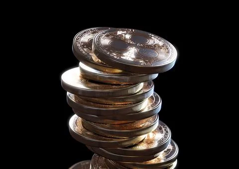 Crumbling Ripple Coin Stack Stock Illustration