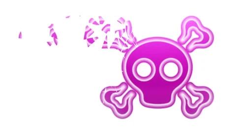 Crumbling skull and crossbones icon on white background. Stock Footage 236534241