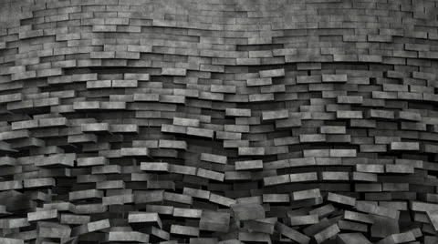 Crumbling Wall with Alpha Stock Footage 26162699