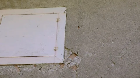 Crumbling wall, closed window on abandoned house Stock Footage 113097856