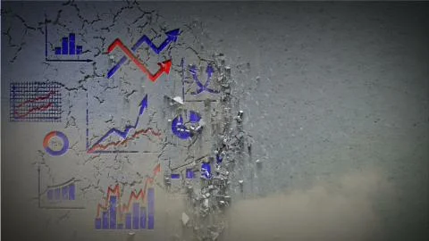 Crumbling Wall Infographics Stock Illustration
