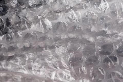 Crumpled air bubble wrap - real life close-up background 库存照片