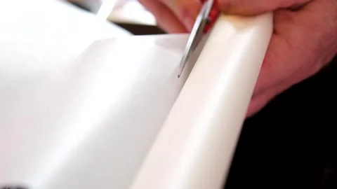 Crumpled baking and packaging paper, close-up of crumpled cooking paper Stock Footage 302176812