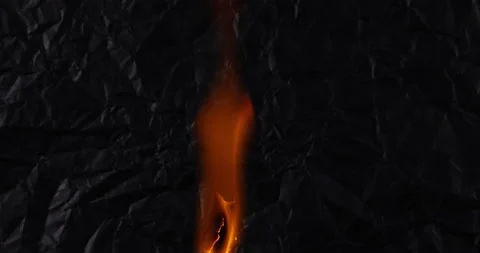 Crumpled Black Paper Igniting Stock Footage 170589910