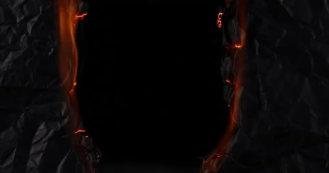 Crumpled Black Paper Igniting Stock Footage 170590182
