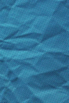 Crumpled Blue Halftone Paper Texture Grunge Dotted Raster Print Stock Illustration