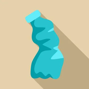 Crumpled blue plastic bottle representing waste and recycling Stock Illustration