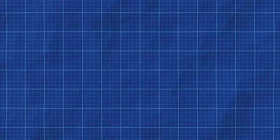 Crumpled blue squared paper background texture, architecture, mechanics, or.. Illustrazione stock